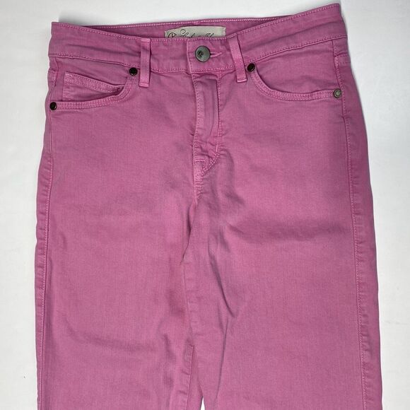 CJ Cookie Johnson Mercy Crop Jeans Sz 25 Pink Midrise Stretch Denim Capri USA - Picture 6 of 11